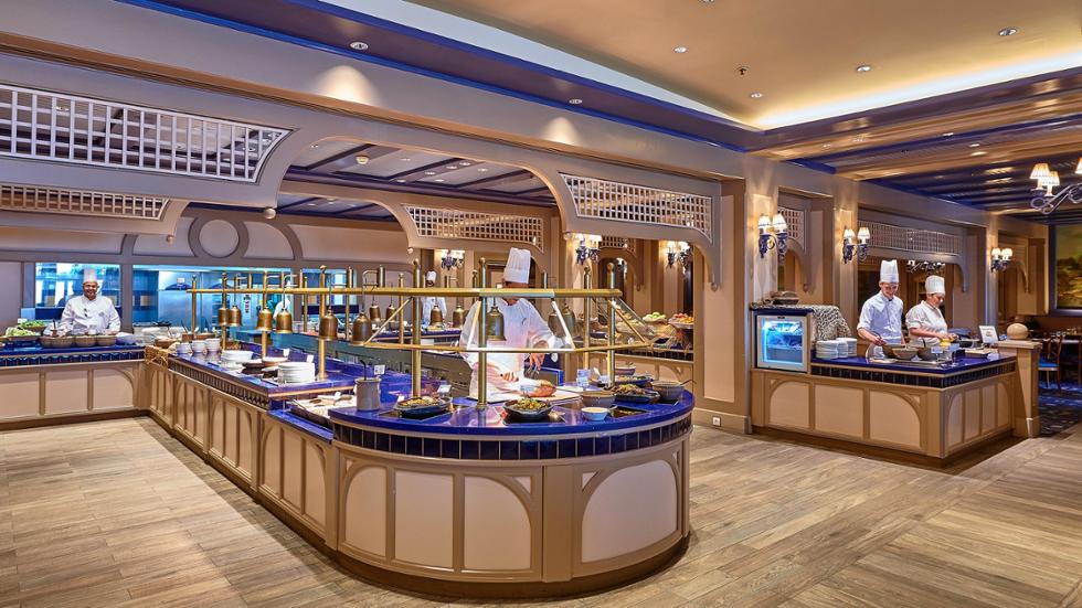 The buffet station inside Cape Cod in Disneyland Paris' Newport Bay Club