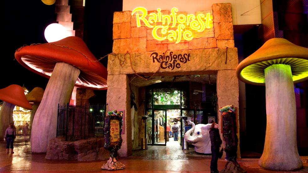 Outside the Rainforest Cafe in Disney Village