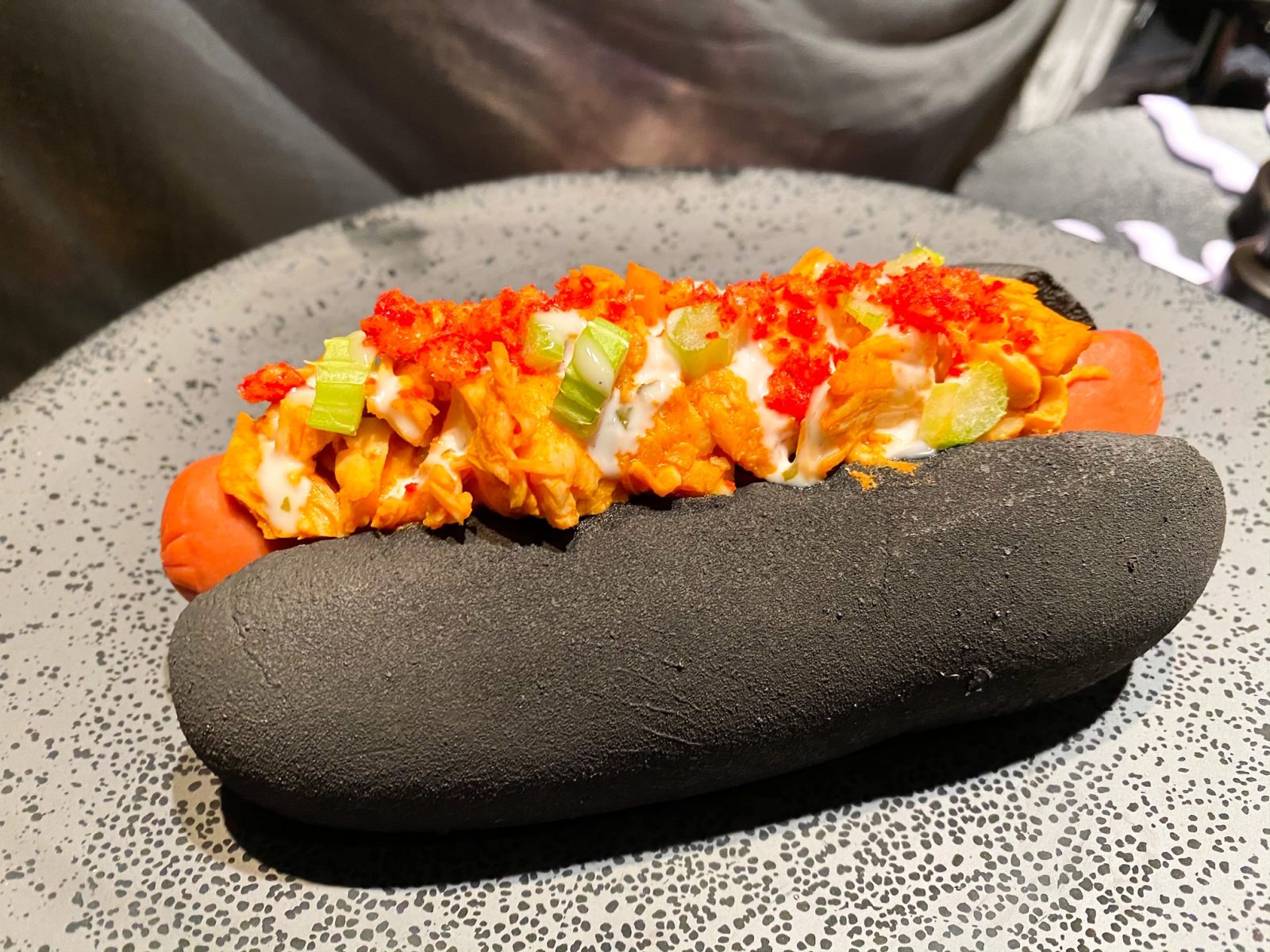 the black hades hot dog at Villains after hours