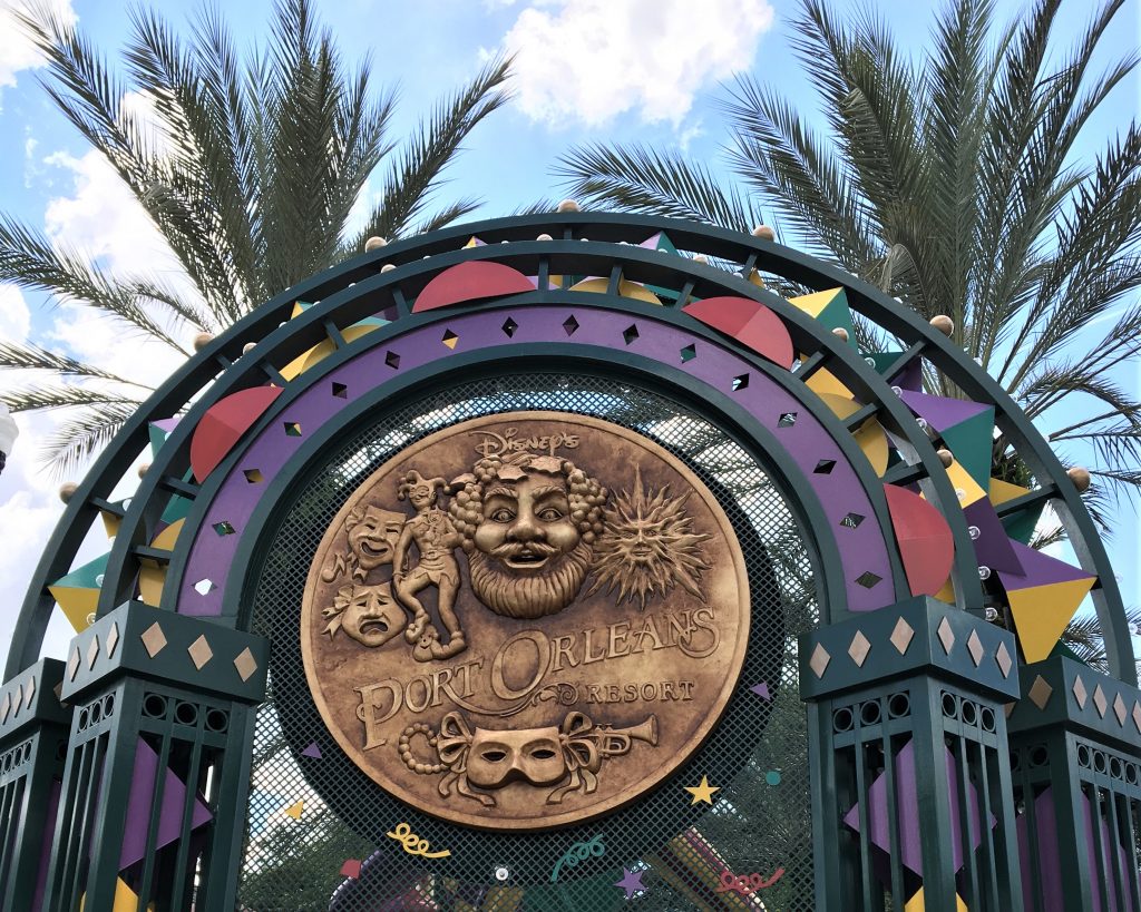 photo of a decorative, ornate plaque at French Quarter, best Disney resorts for adults