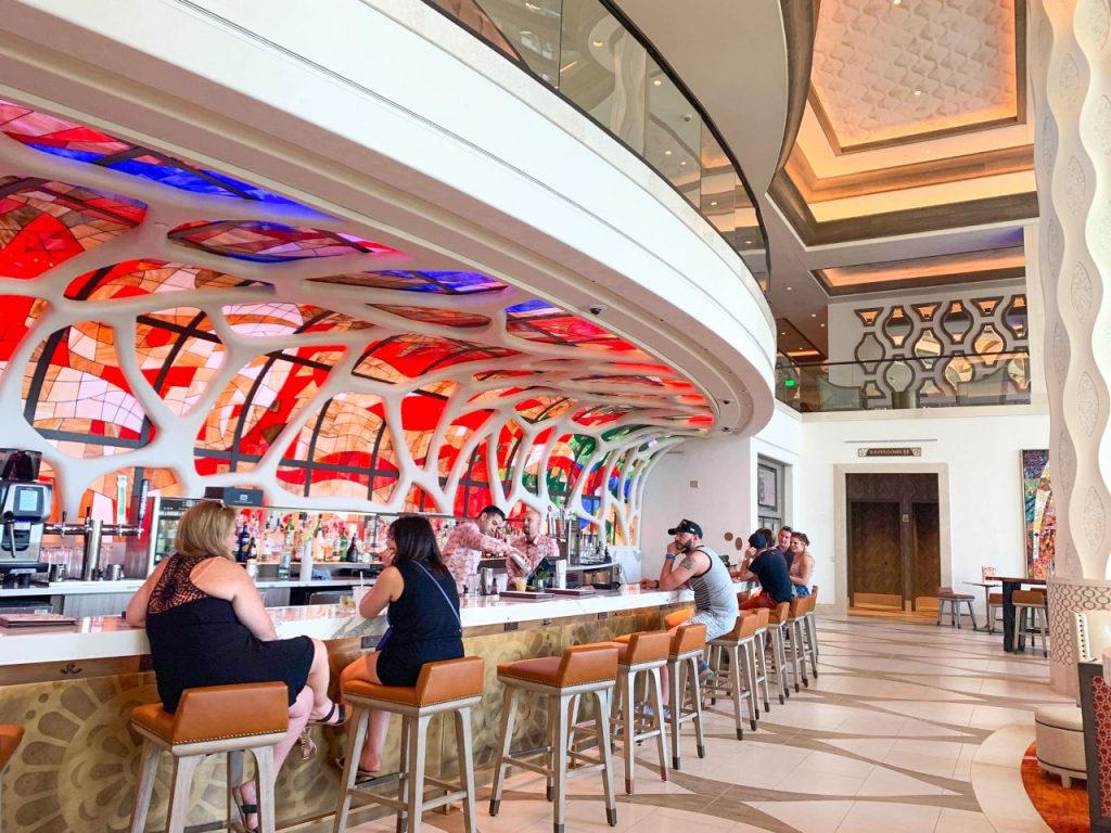 photo of a bar with colourful mosaic detail, best Disney resort for adults