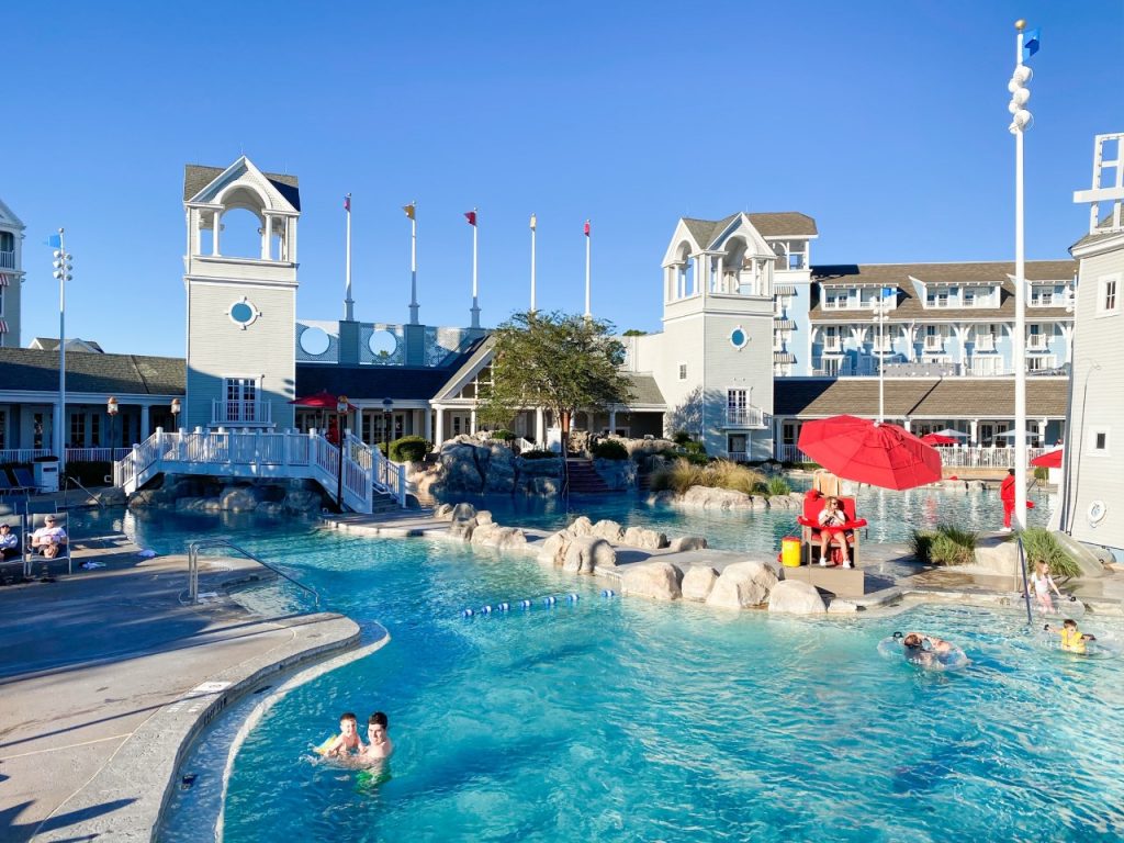 photo of the pool area at Beach and Yacht Clubs; best Disney resorts for kids