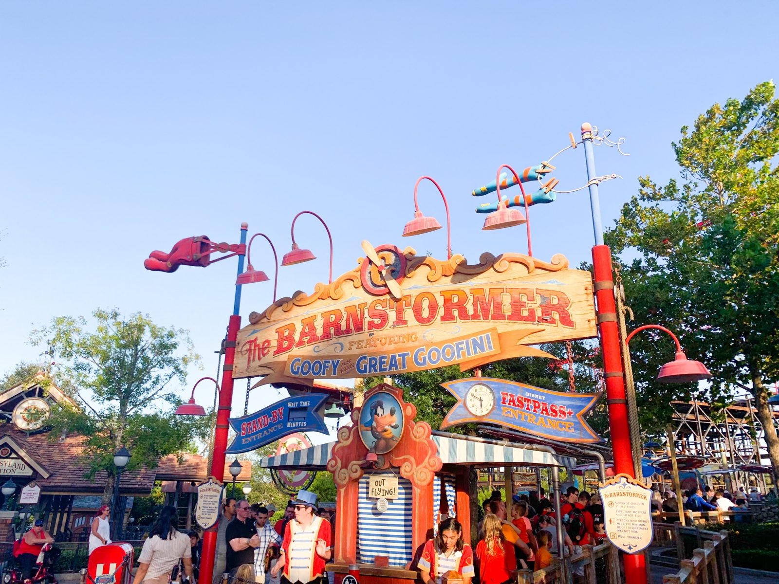 outside the entrance to barnstormer