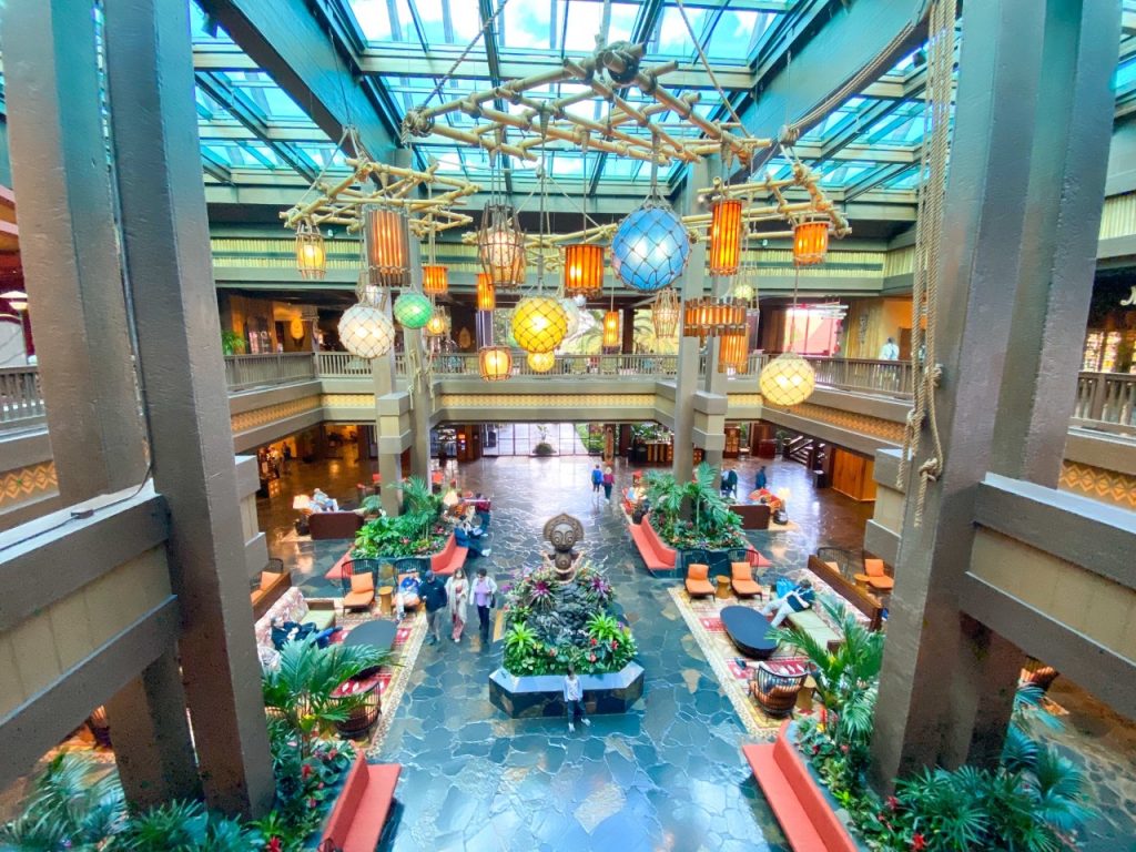 photo of the lobby of the Polynesian resort; how to rent DVC points at Disney Deluxe resort