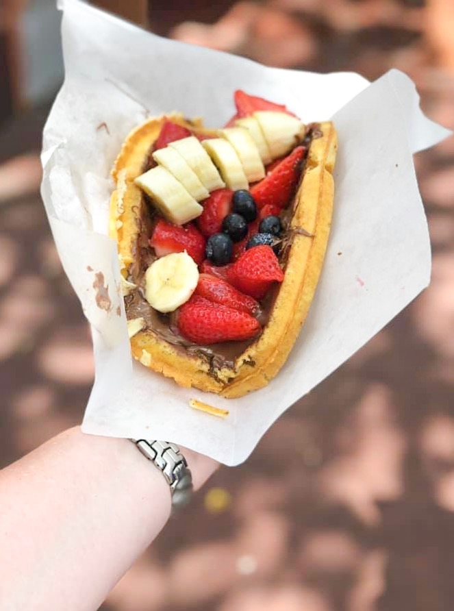 photo of the nutella waffle available at Sleepy Hollow as a snack credit on the Disney quick service dining plan