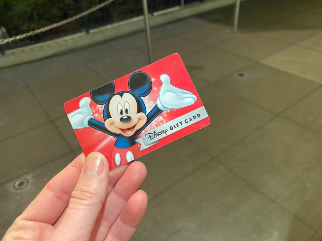 Photo of a discount Disney gift card.