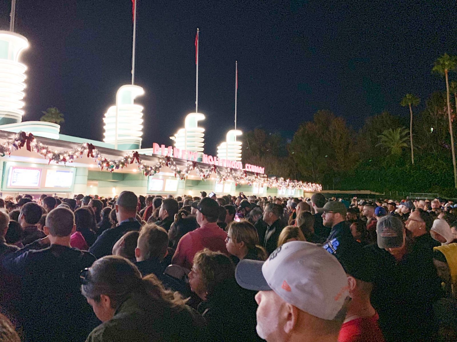 People lined up to enter Disney Hollywood Studios