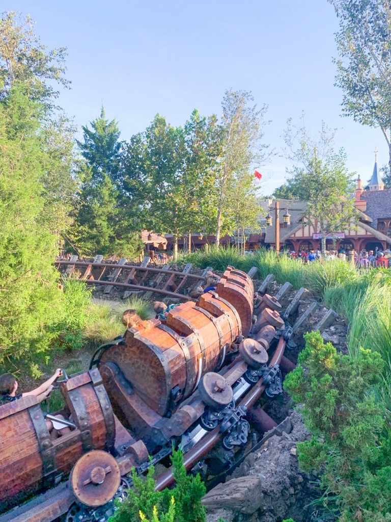 photo of the seven dwarves mine train; a must for your Magic Kingdom itinerary