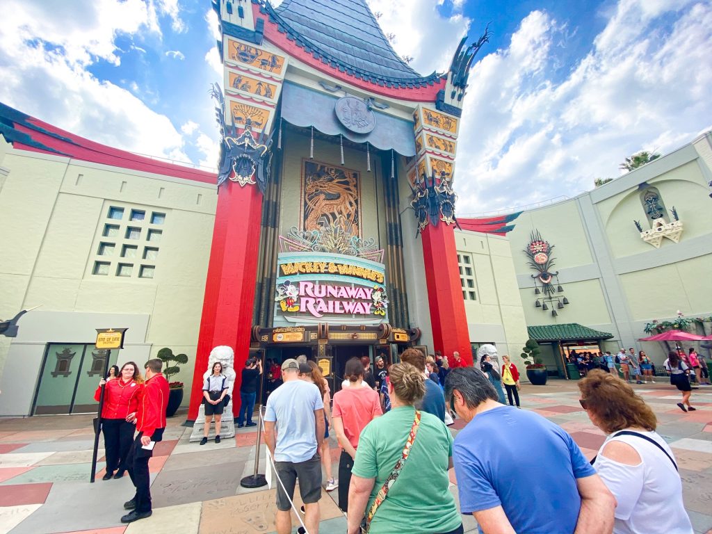 Photo of crowd going to ride.