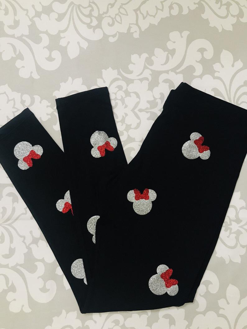 Girly Mouse Head Minnie Mouse Leggings