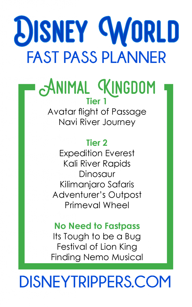 photo of fastpass selection for your ultimate animal kingdom itinerary