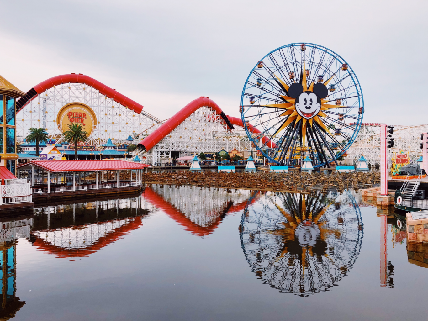 lake view of Pixar Pier in Disneyland