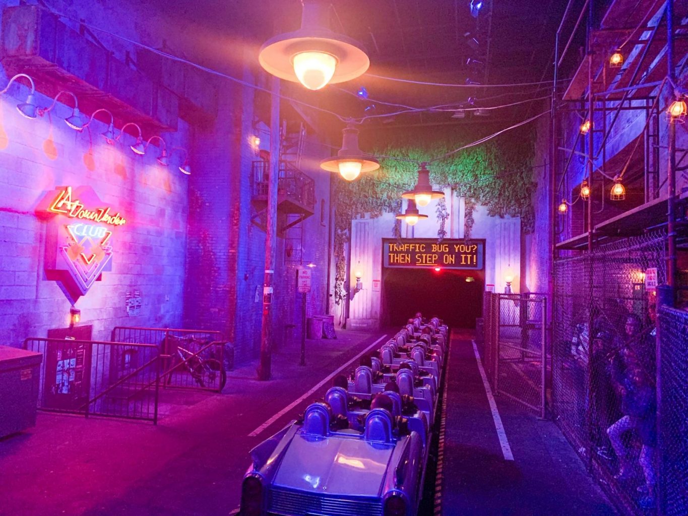 Disney single rider inside of Rock'n'Roller coaster at Hollywood Studios, empty roller coaster seats