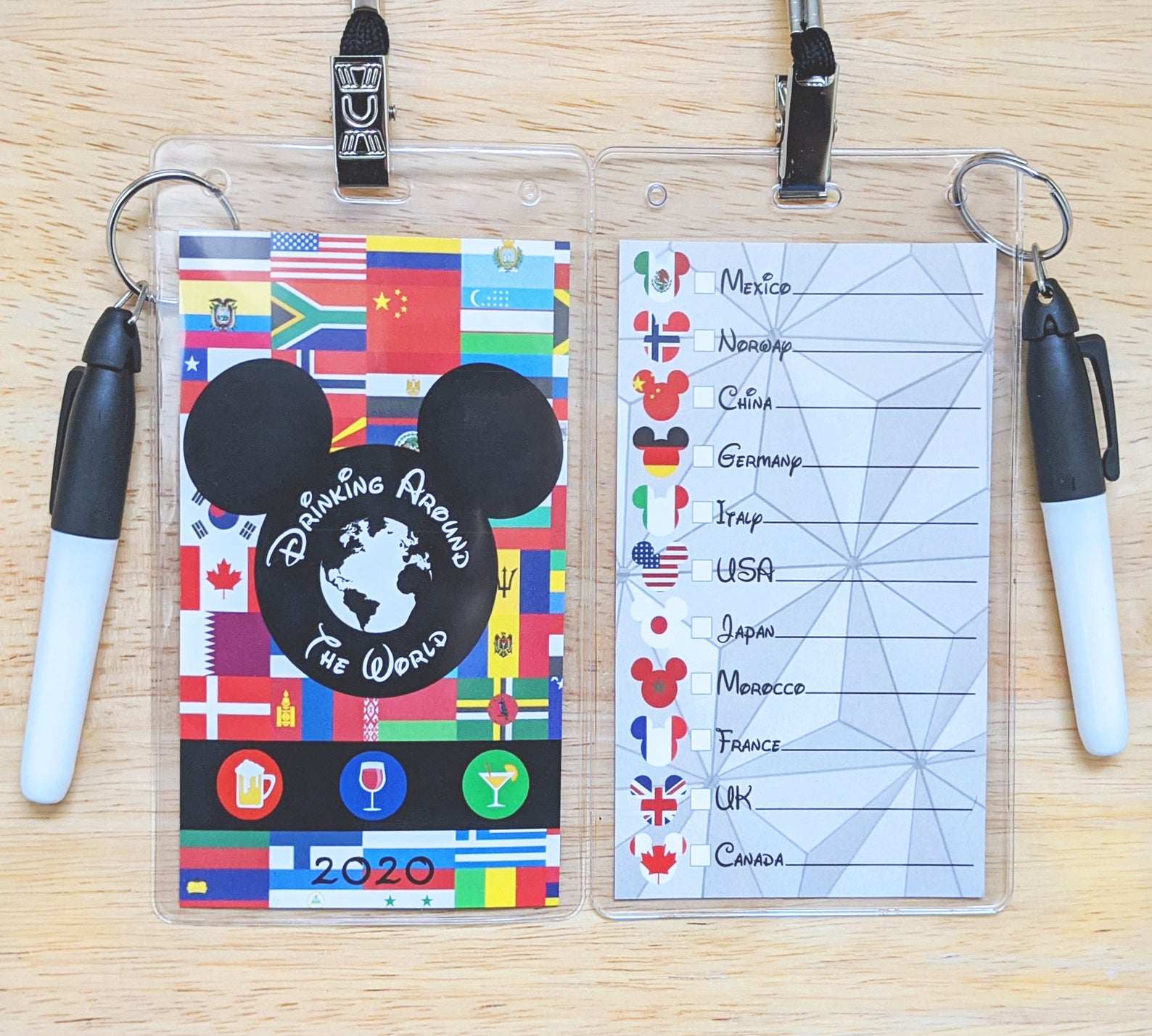 passport for drinking around Epcot from Etsy with magic markers