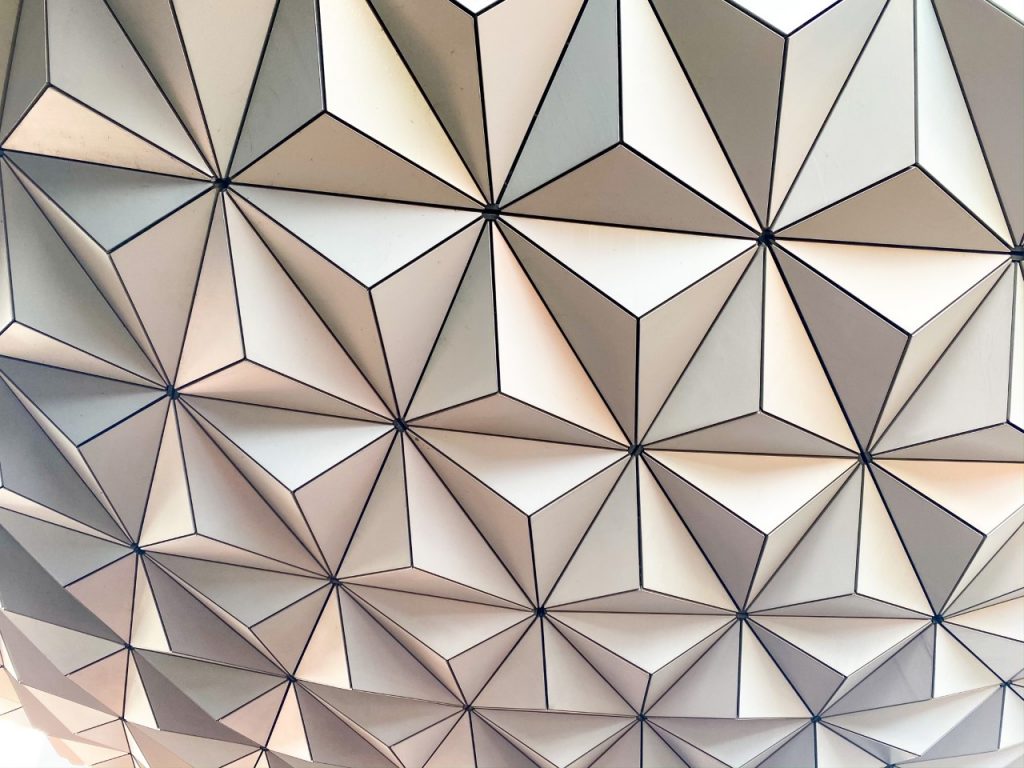 close up photo of the iconic Spaceship earth at Epcot