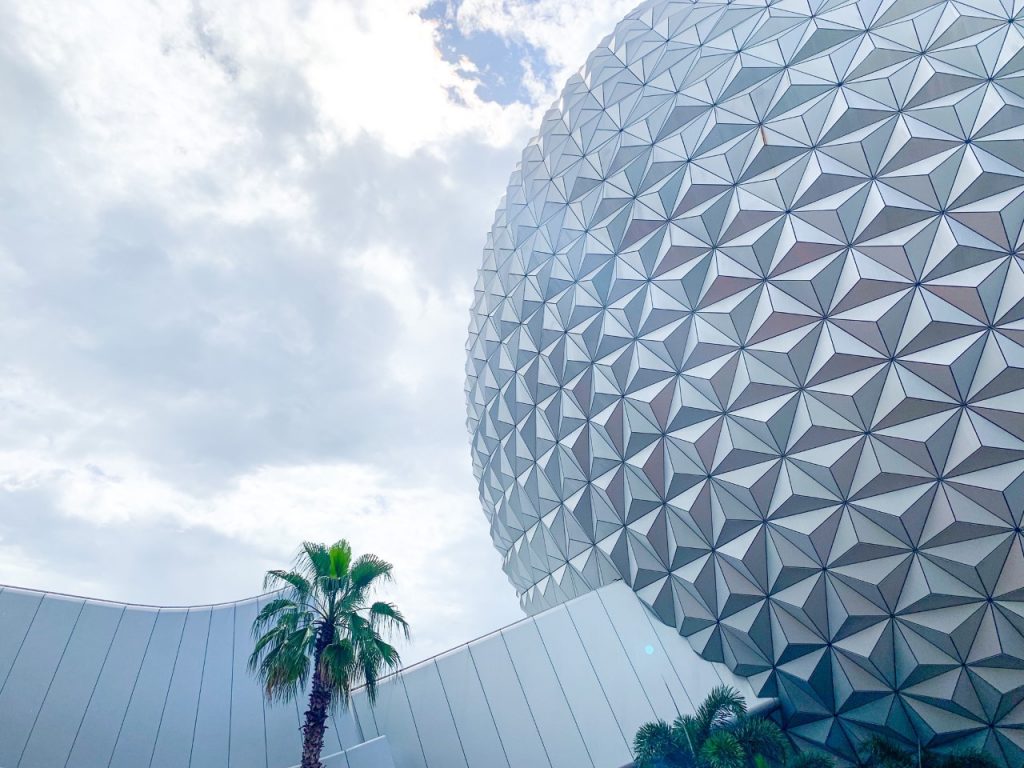 photo of the iconic Spaceship earth; a feature of your Epcot touring plan