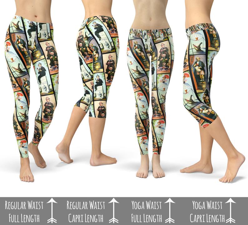 Disneyland Vintage Map Leggings in Capri or Full Length, Sports Yoga Winter  Styles in Sizes XS 5XL 