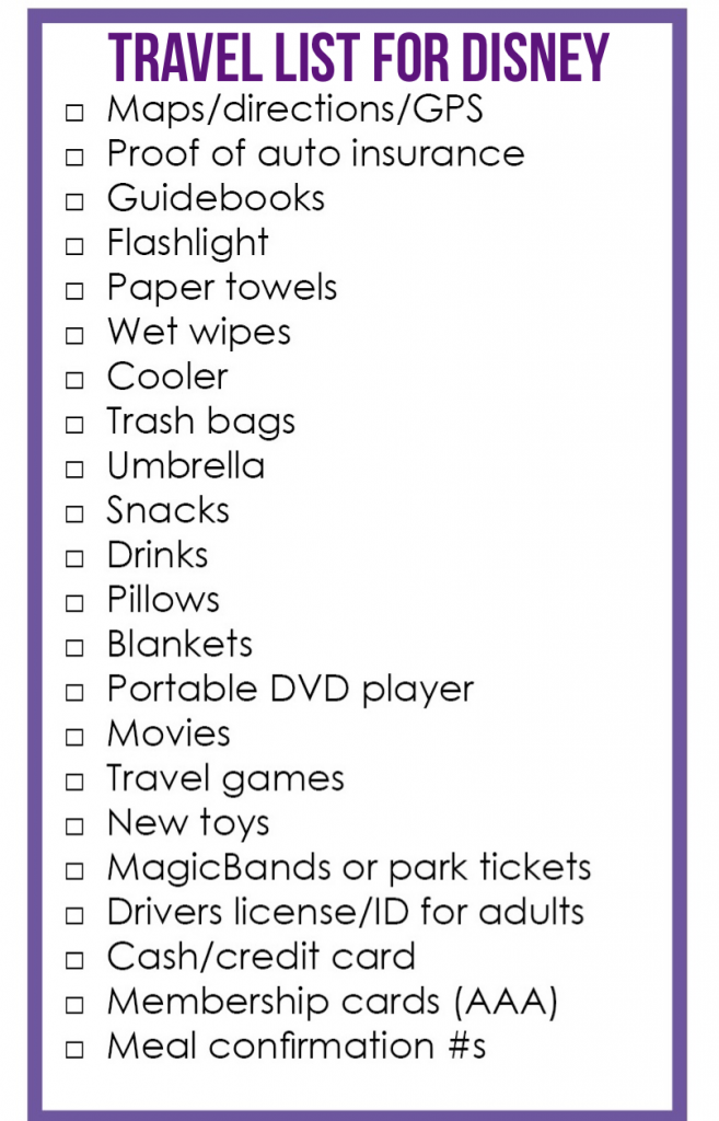 Disney Packing List for Kids FREE Printable Checklist