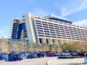 disney parking view of the contemporary and lot