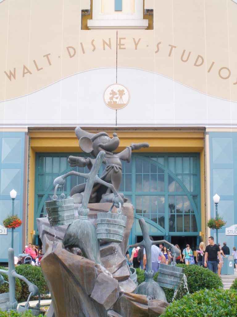 image of Fantasia Mickey outside Walt Disney Studios in Disneyland Paris