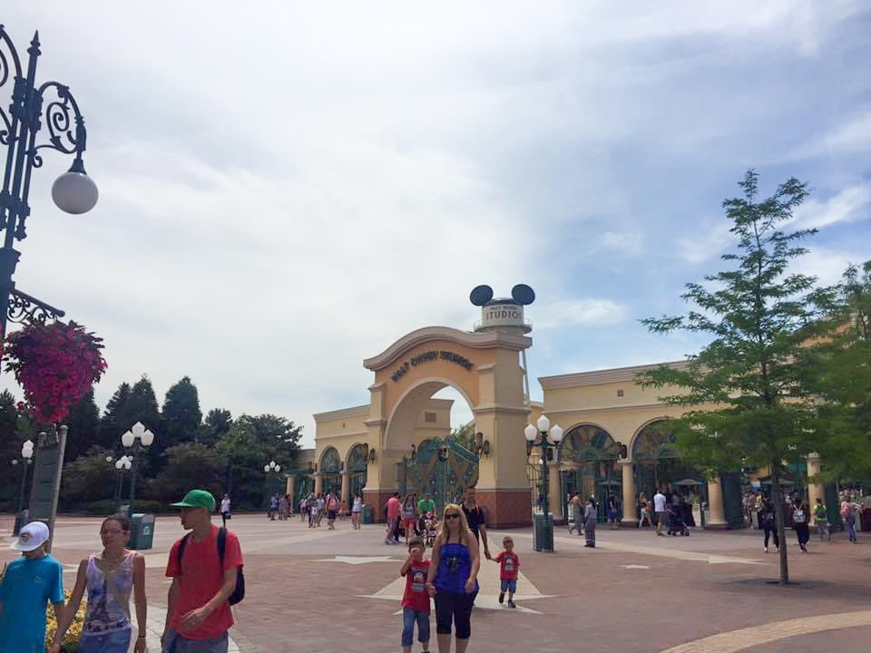 image of entrance to Walt Disney Studios, if walked to from the Disneyland Park - easily done when visiting Disneyland Paris in a day