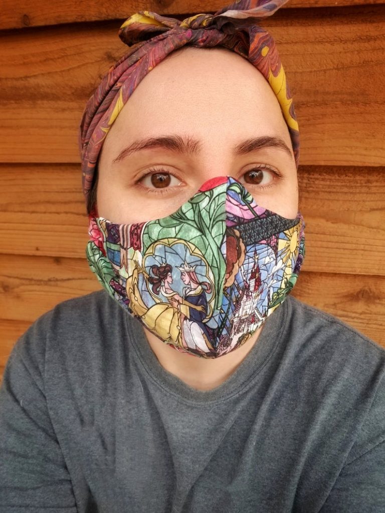 Stained Glass Beauty and the Beast Disney Face Mask