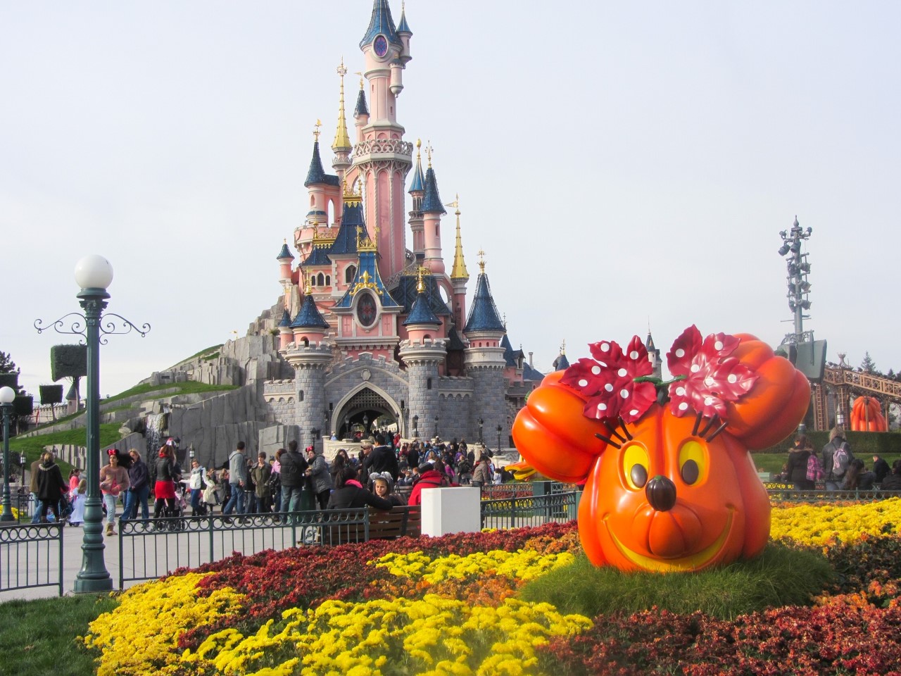 Disneyland Paris Annual Pass Castle with Pumpkin outside