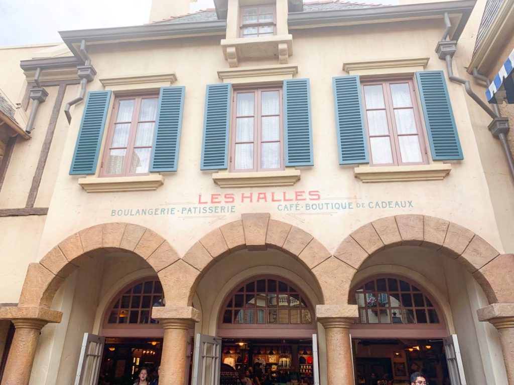 entrance to Les Halles boulangerie patisserie in Epcot for breakfast at Walt Disney World 