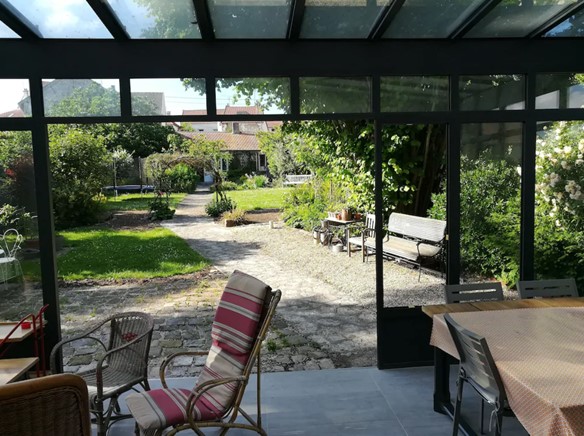 Garden area of a large family vacation rental home near Disneyland Paris