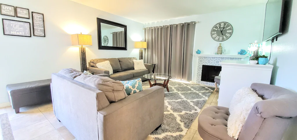 the living room area at Magic Mouse Townhouse vacation rental near Disneyland