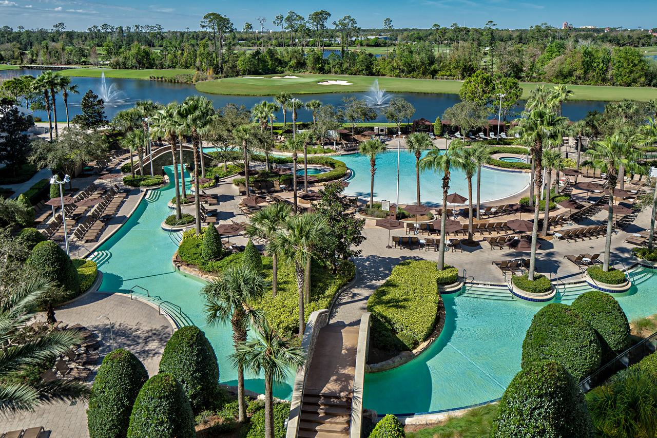 best hotels near disney, pool and lake at Hilton Orlando Bonnet Creek