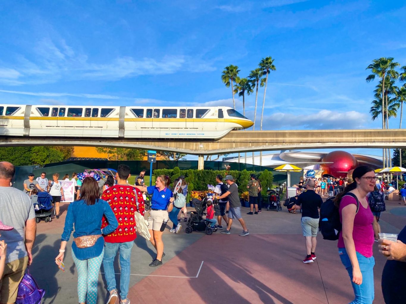 getting sick at disney photo of monorail upclose, easy transportation 