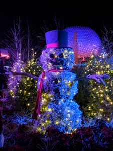 snowman at epcot festival of the holidays
