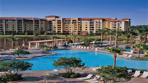 overview of the Wyndham Bonnet Creek Resort and pool vacation rental near Disney