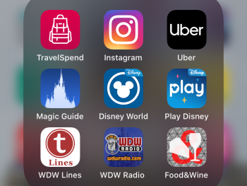 screen grab of smart phone with all the best disney apps