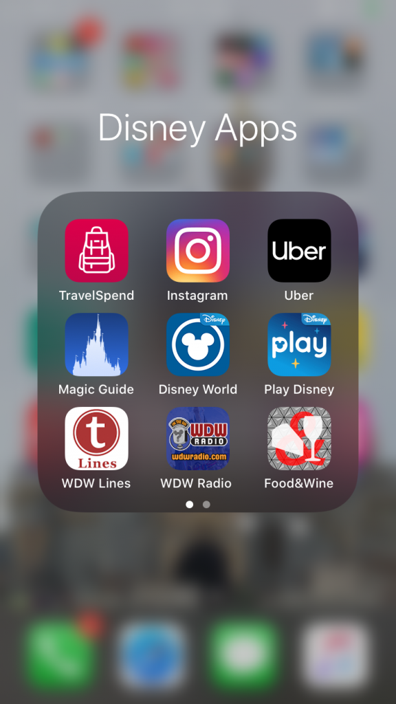 screen grab of smart phone with all the best disney apps