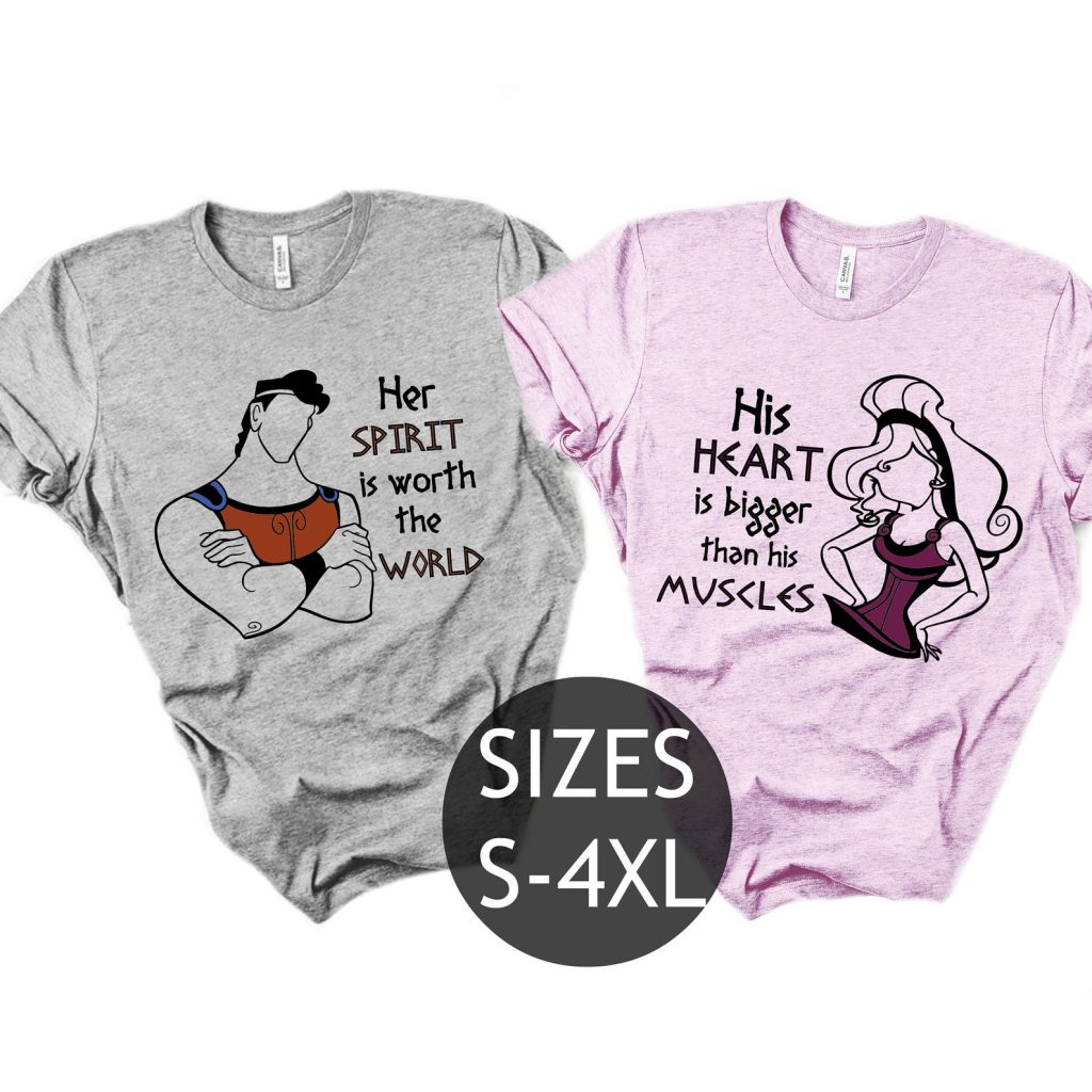 disney character couples shirts