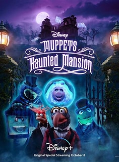 muppets in front of mansion with gates and ghosts