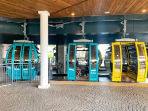 colorful skyline gondolas in a row