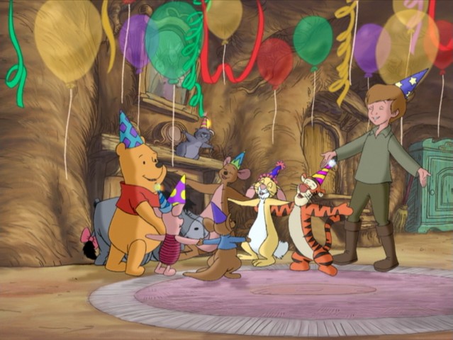 Pooh and friends celebrating New Year