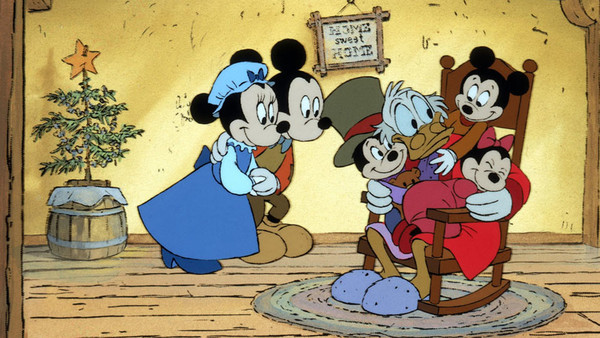 Classic Disney Christmas movie still with Scrooge McDuck