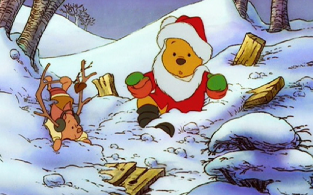 Winnie the Pooh in his Christmas movie