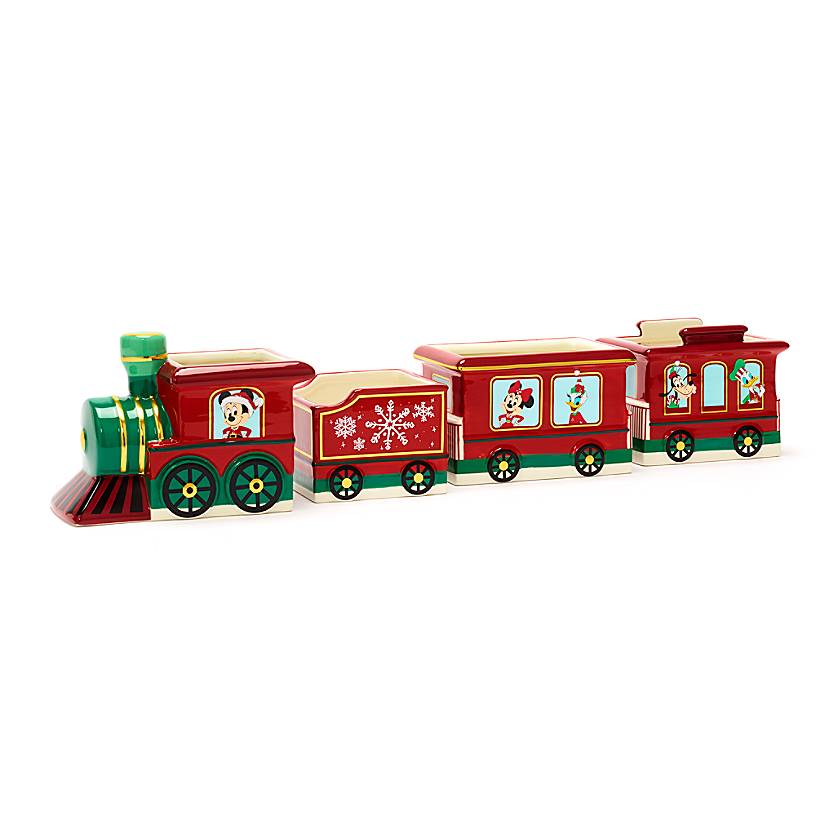 Christmas train with four bowls that can hold snacks or treats 