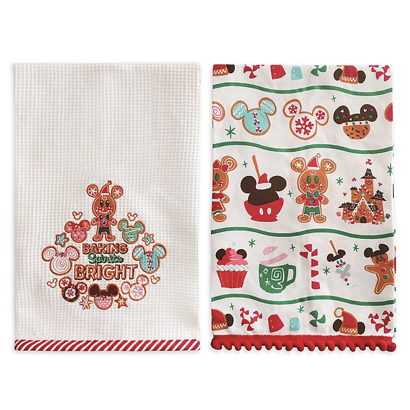 Disney Mickey Mouse Themed Christmas Holiday Kitchen Dish Hand Towels