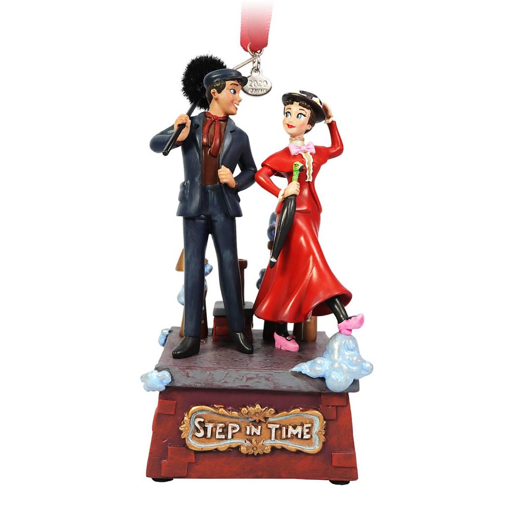 Disney ornaments Mary Poppins and Bert singing Step in Time 