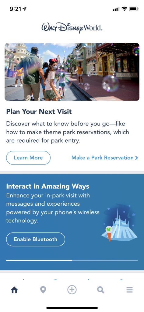 Disney Mobile Ordering app screenshot home page