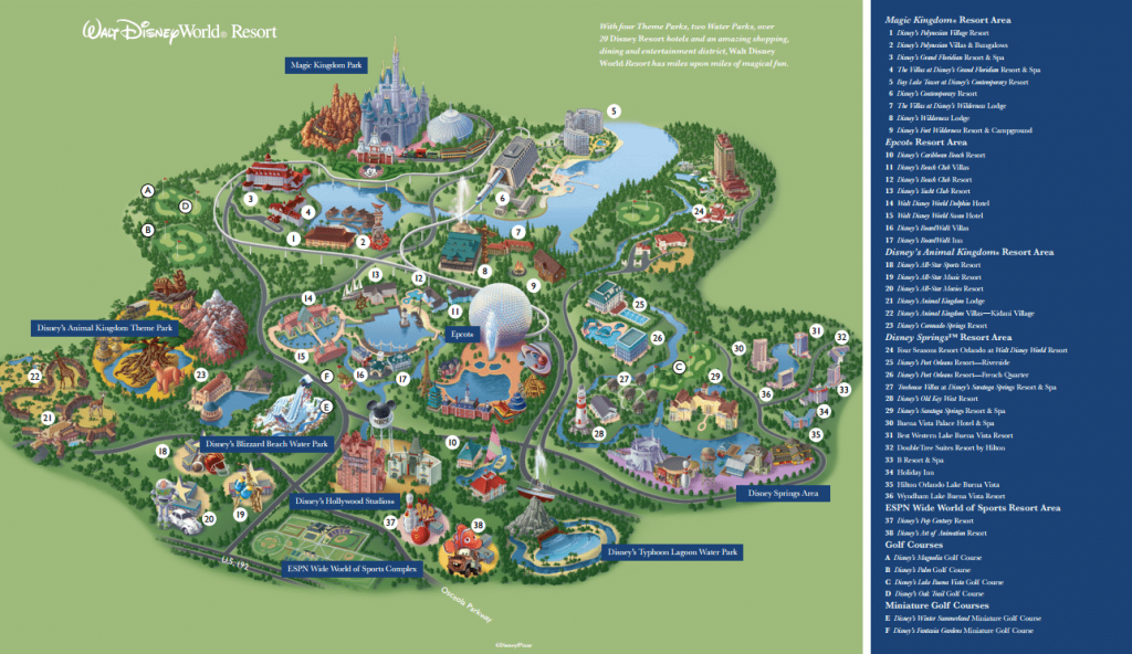 map of walt disney world resort