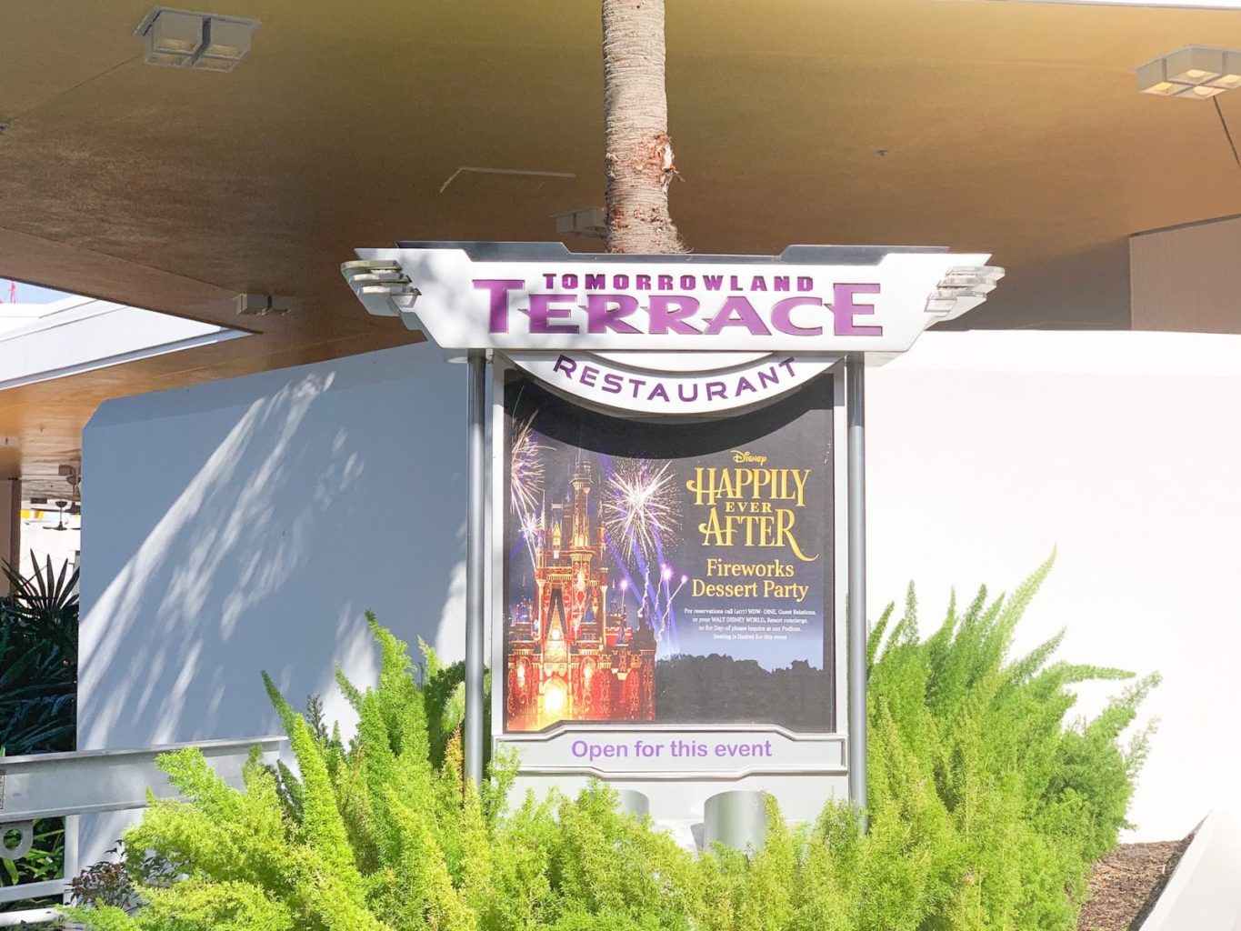 tomorowland terrace restaurant sign