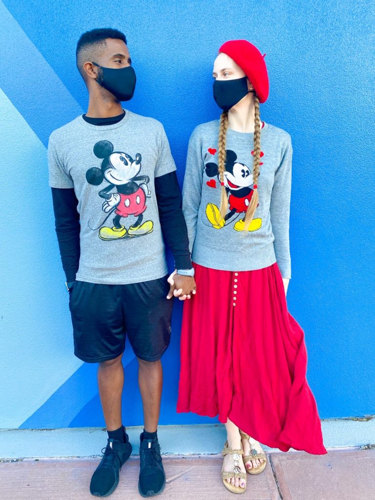 couple in mickey shirts