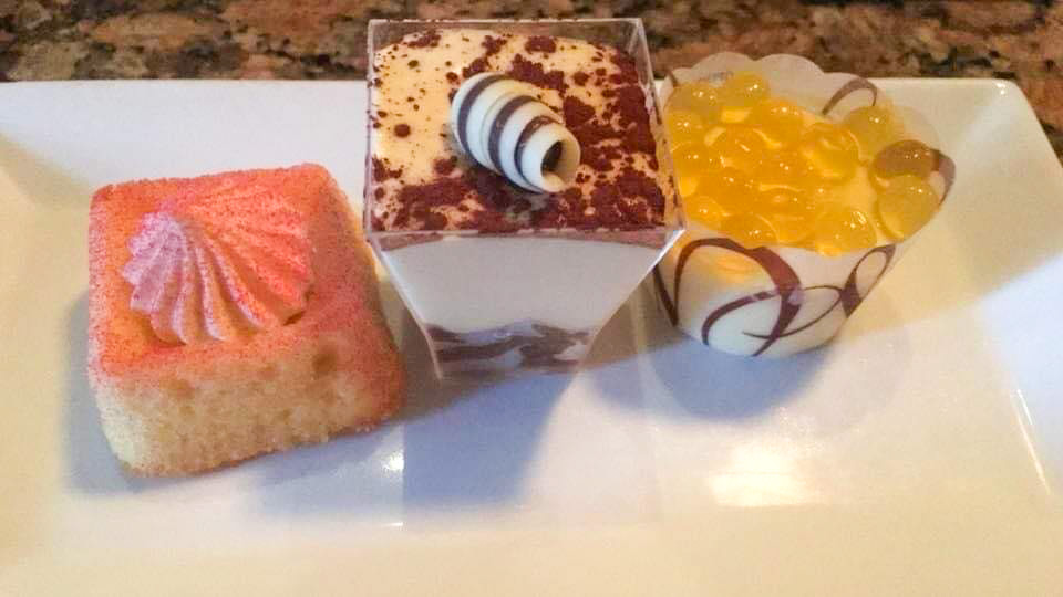 trio of mini desserts